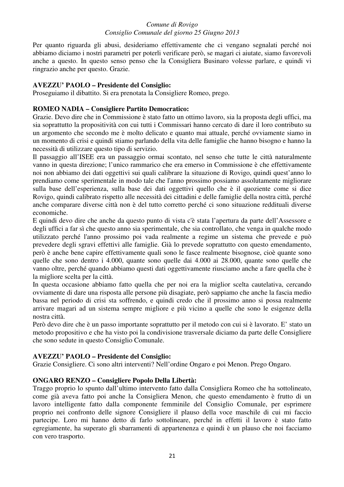 Pagina 21 del verbale
