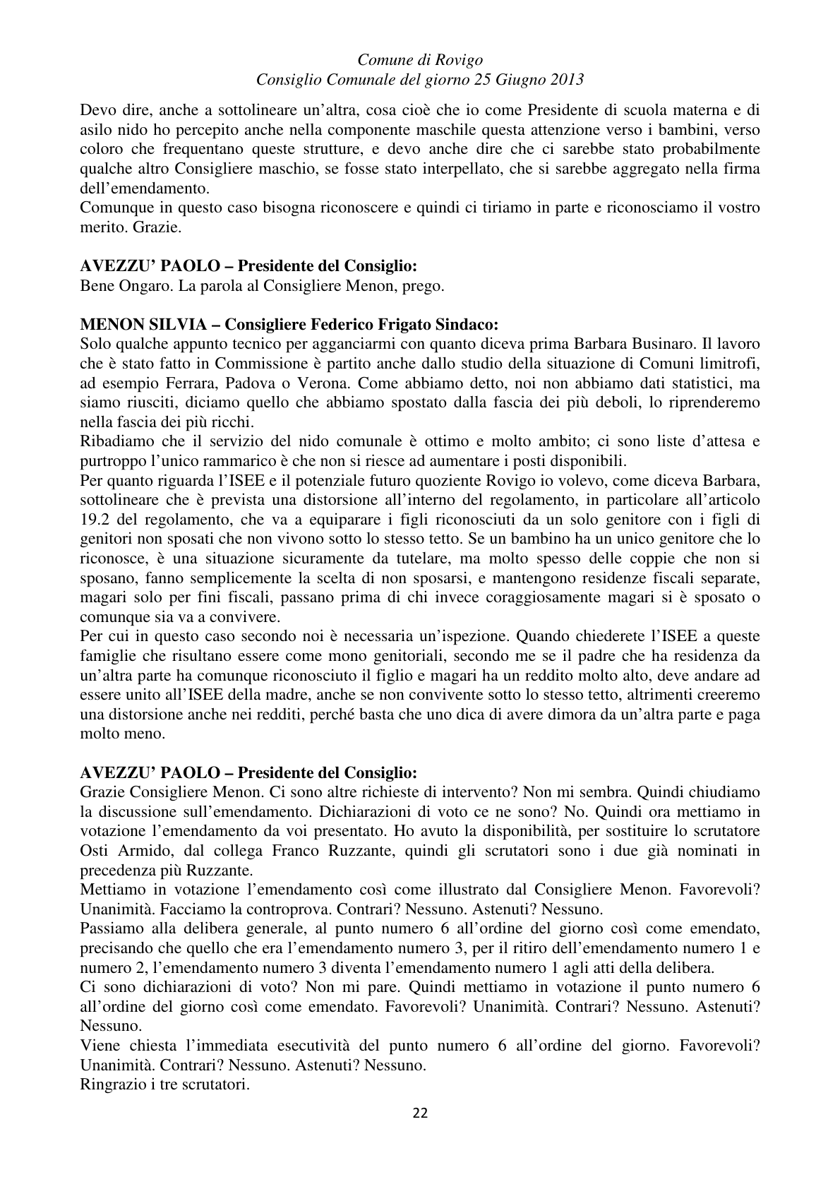 Pagina 22 del verbale