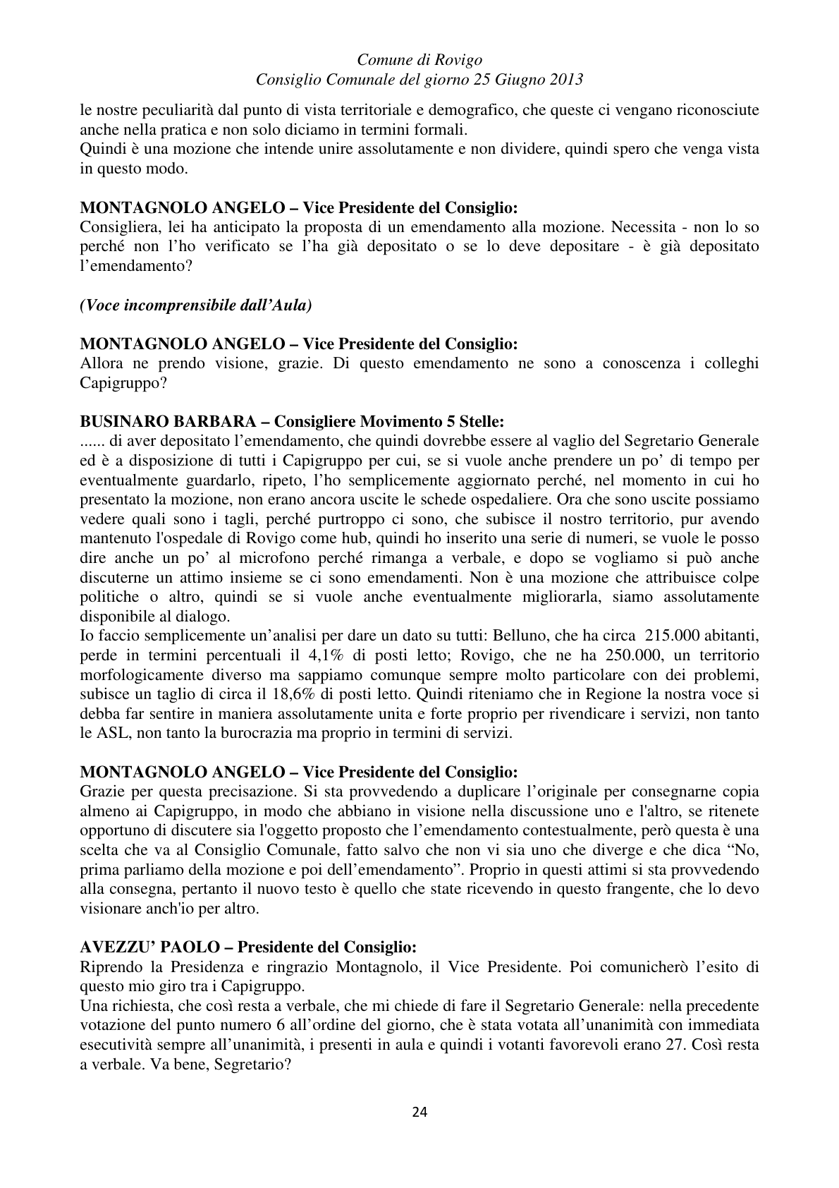 Pagina 24 del verbale