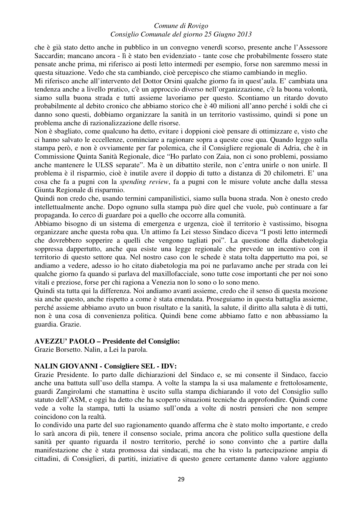Pagina 29 del verbale