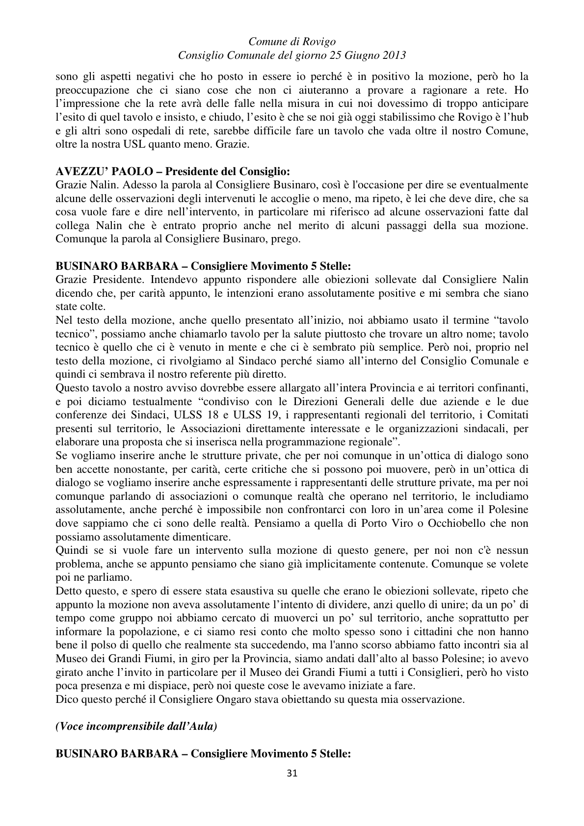 Pagina 31 del verbale