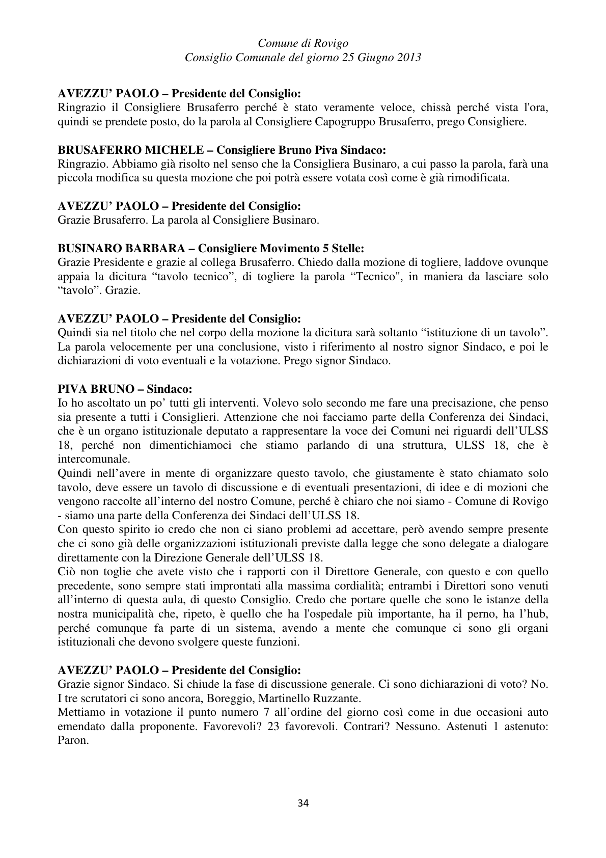 Pagina 34 del verbale