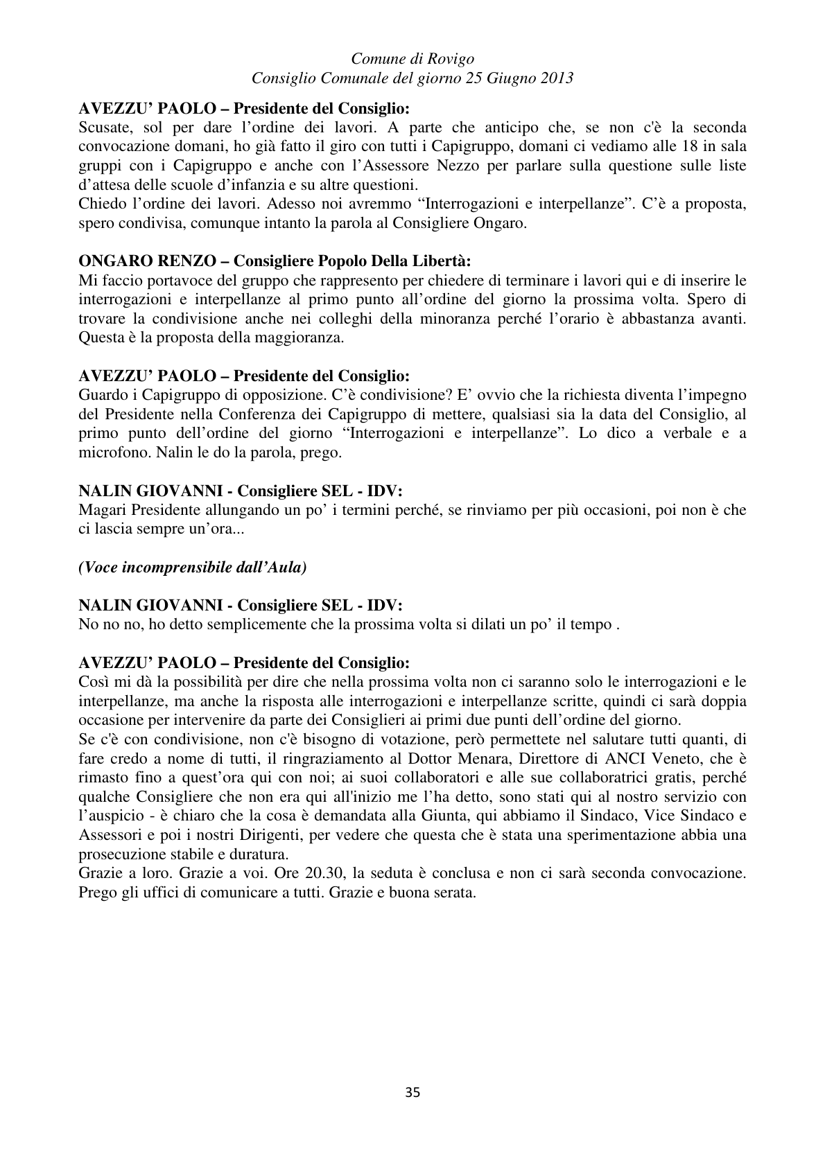 Pagina 35 del verbale