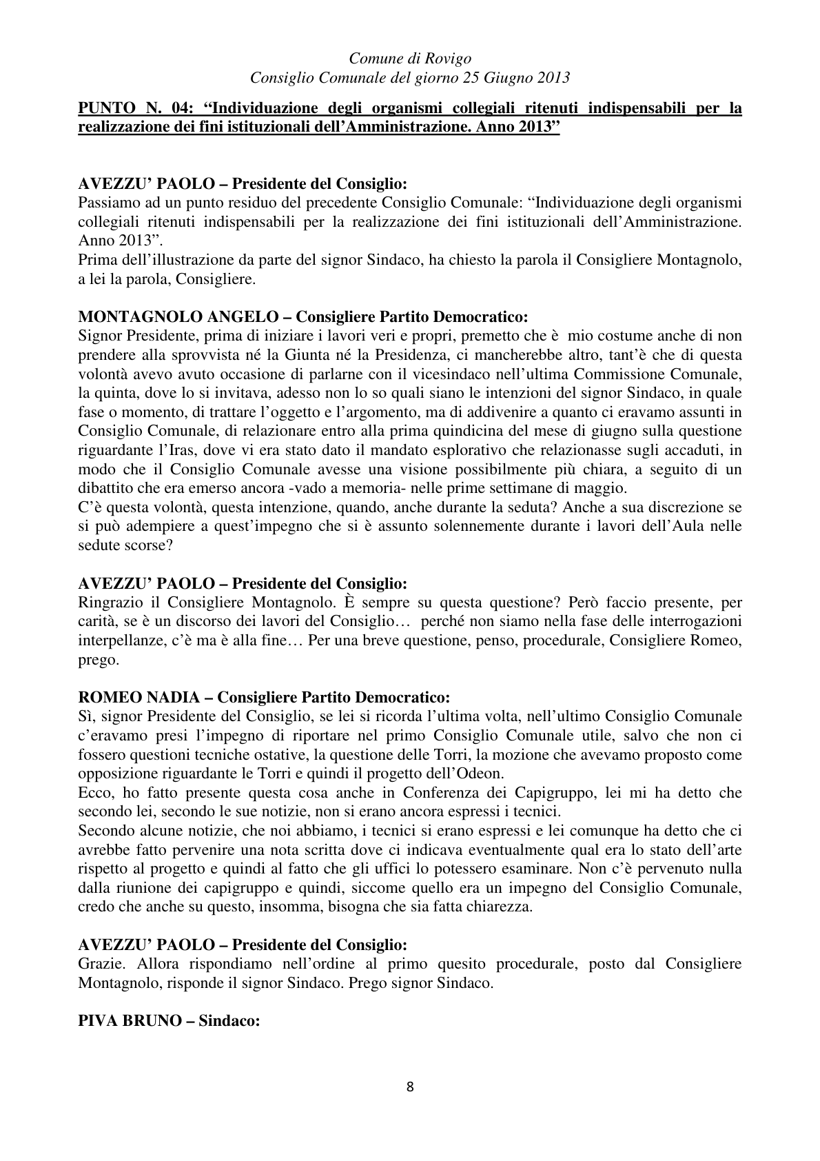Pagina 8 del verbale
