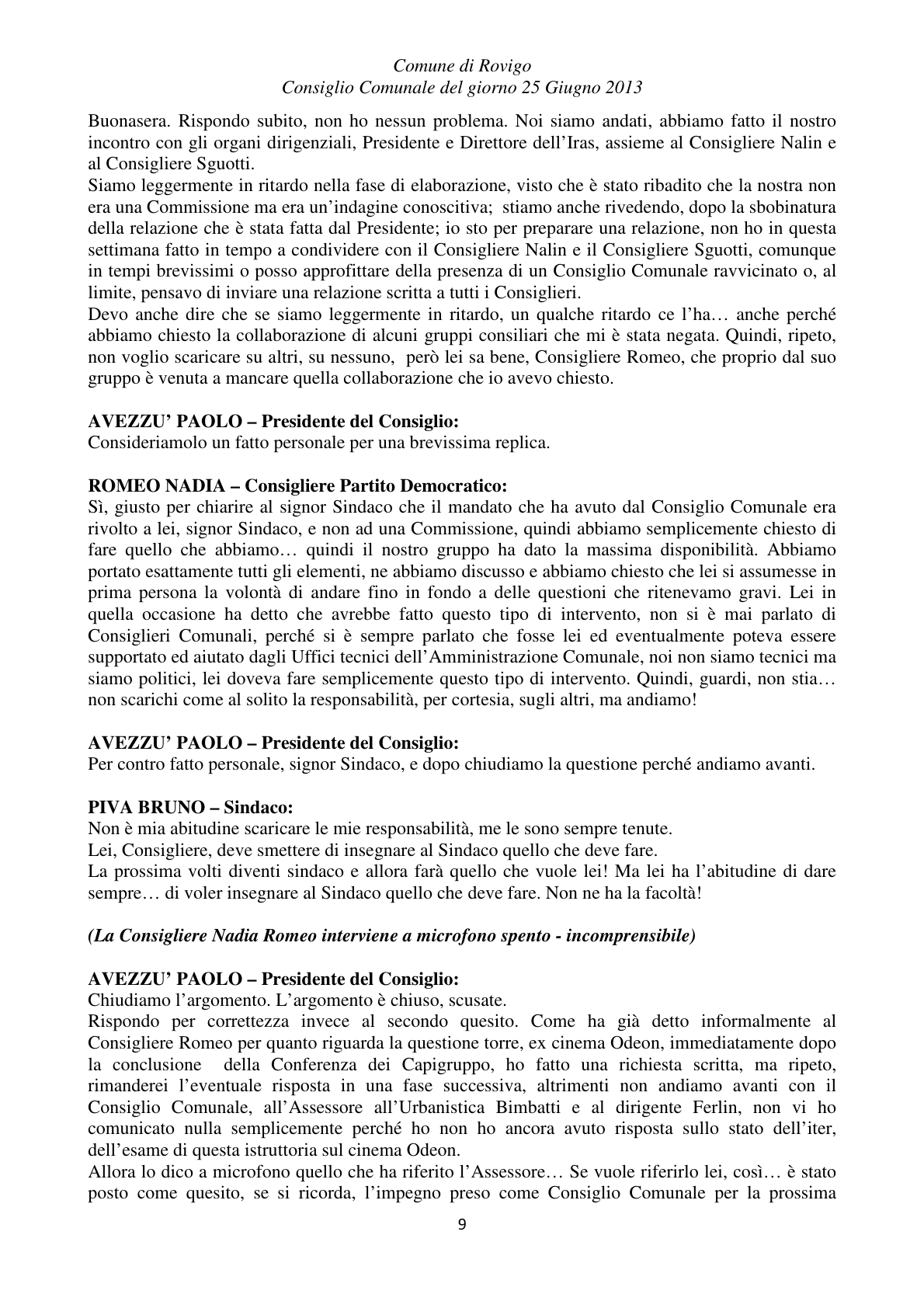 Pagina 9 del verbale