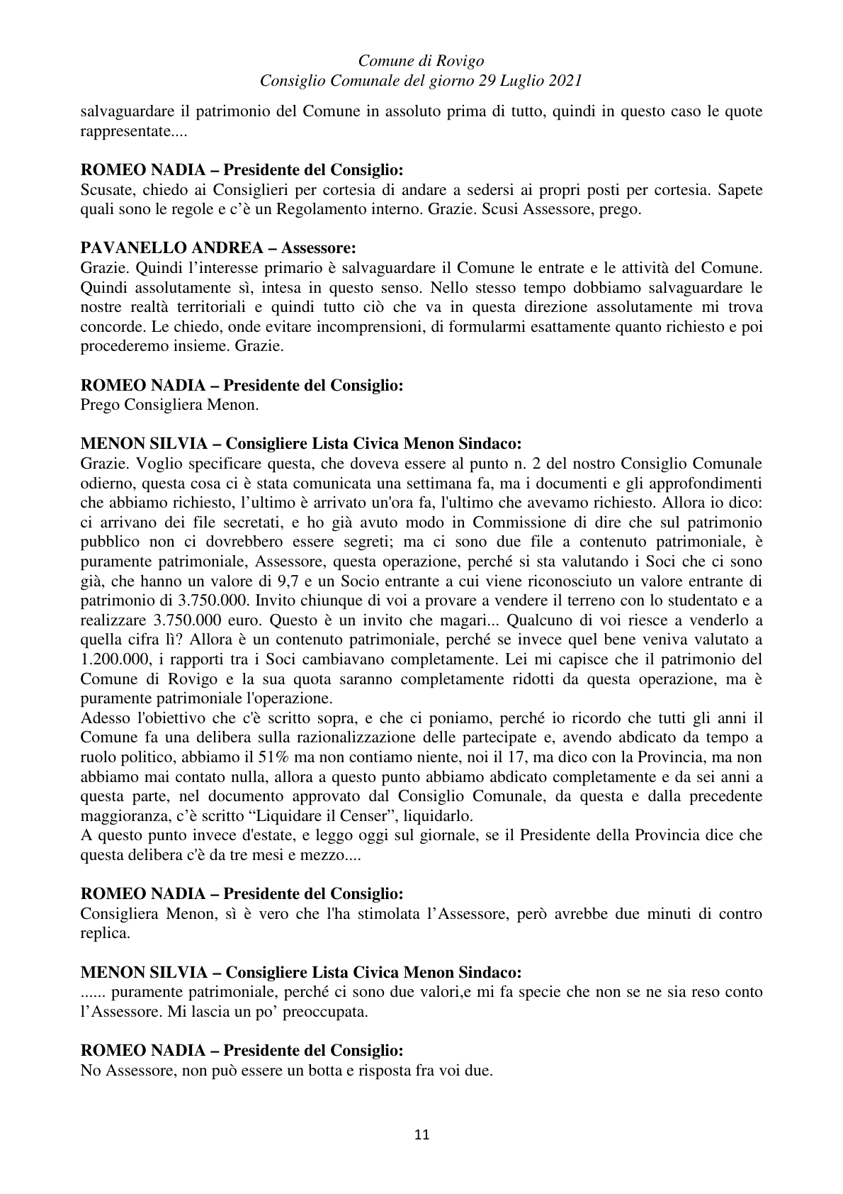 Pagina 11 del verbale