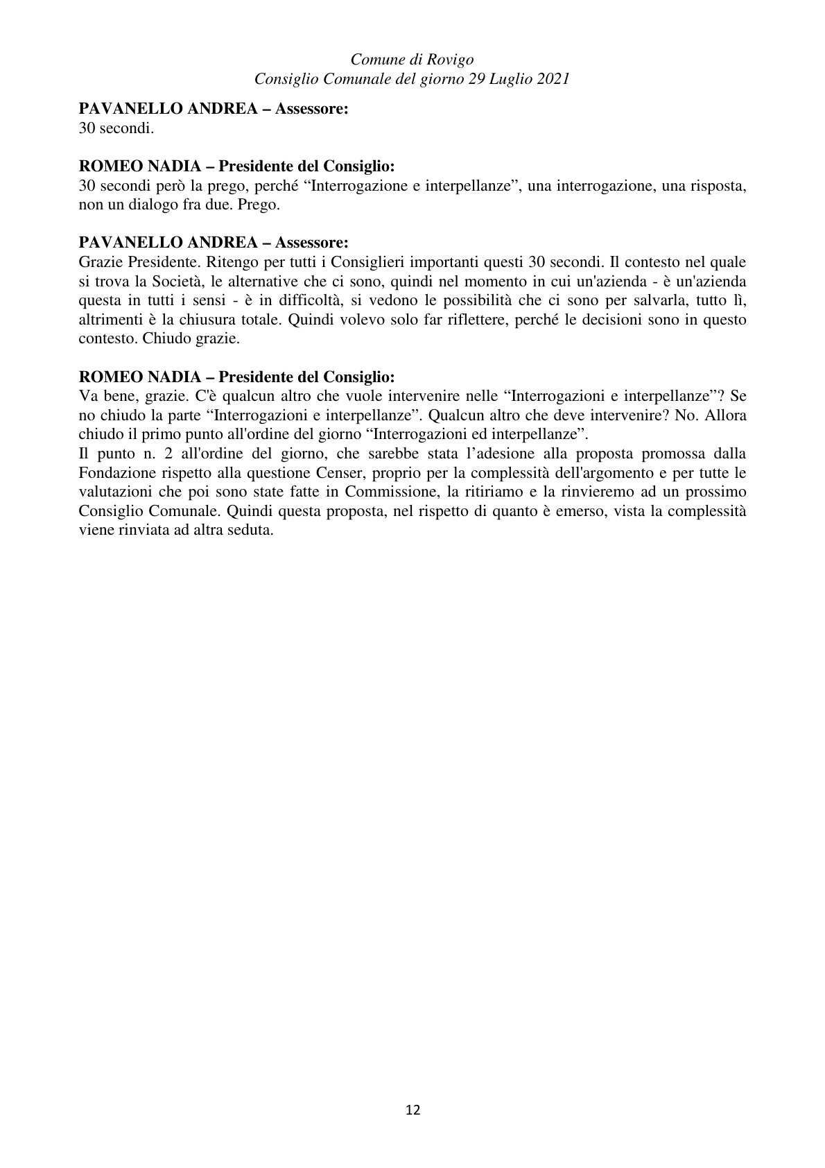 Pagina 12 del verbale