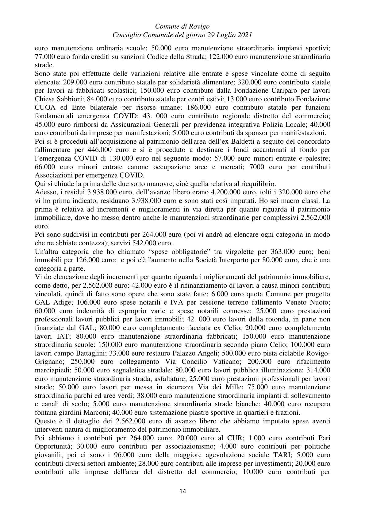 Pagina 14 del verbale