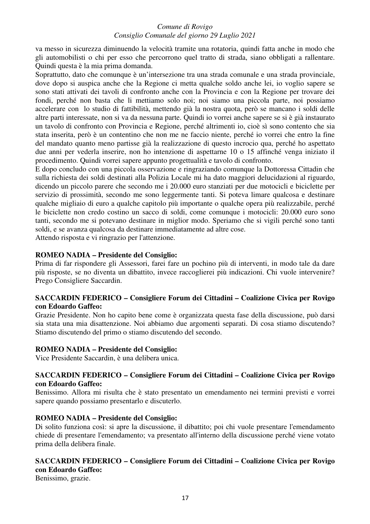 Pagina 17 del verbale