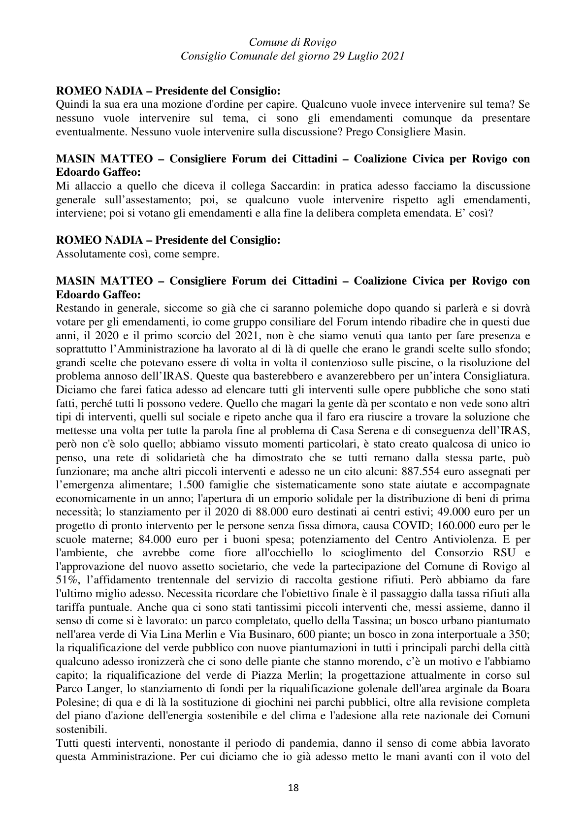 Pagina 18 del verbale