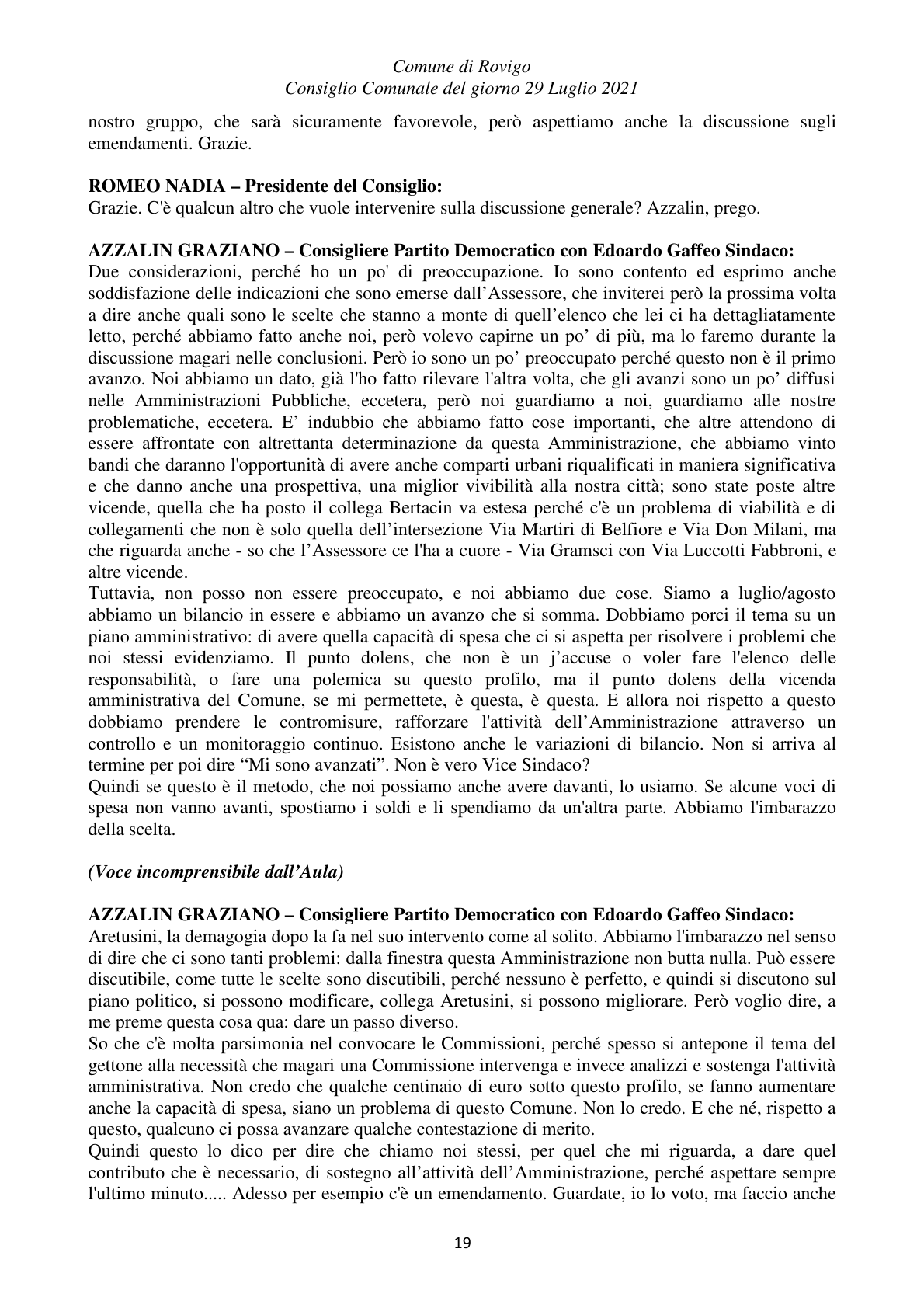 Pagina 19 del verbale