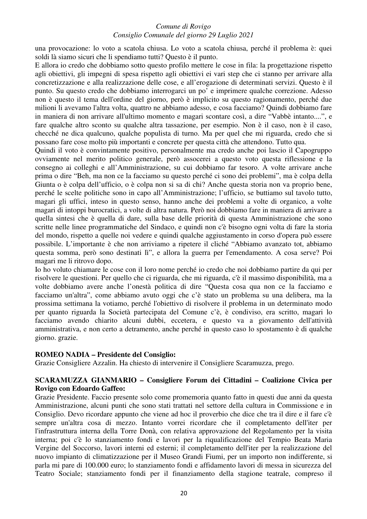 Pagina 20 del verbale