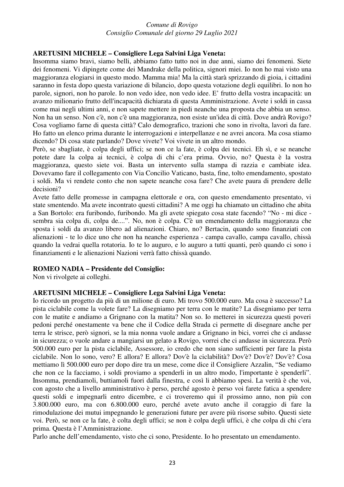 Pagina 23 del verbale