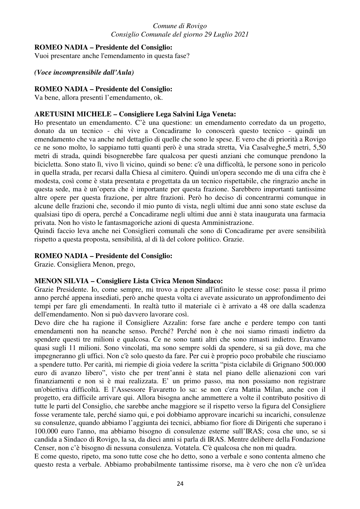 Pagina 24 del verbale