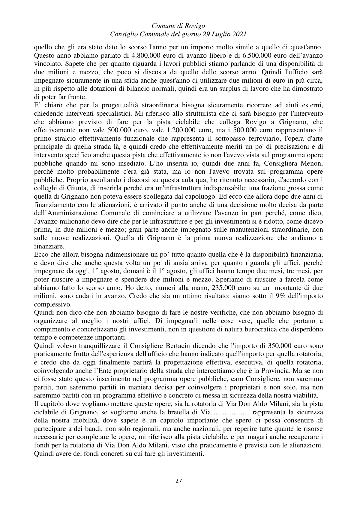 Pagina 27 del verbale