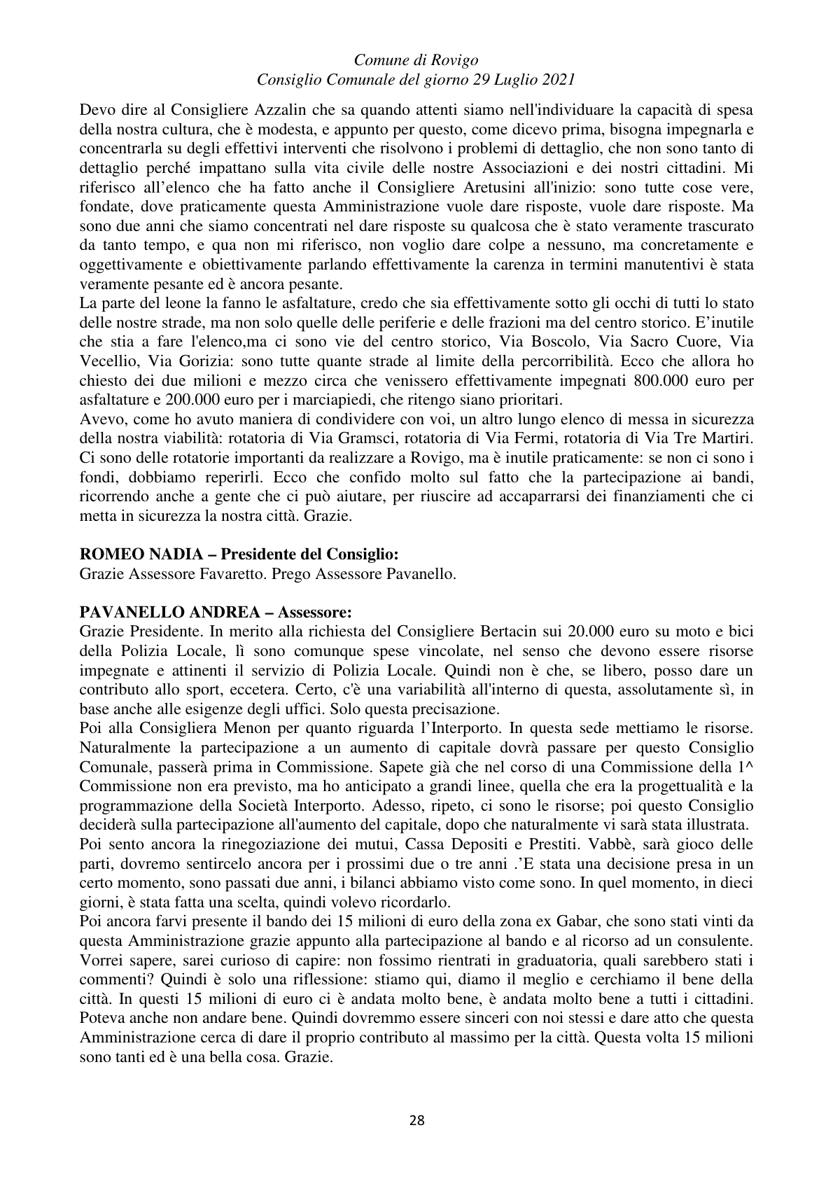 Pagina 28 del verbale