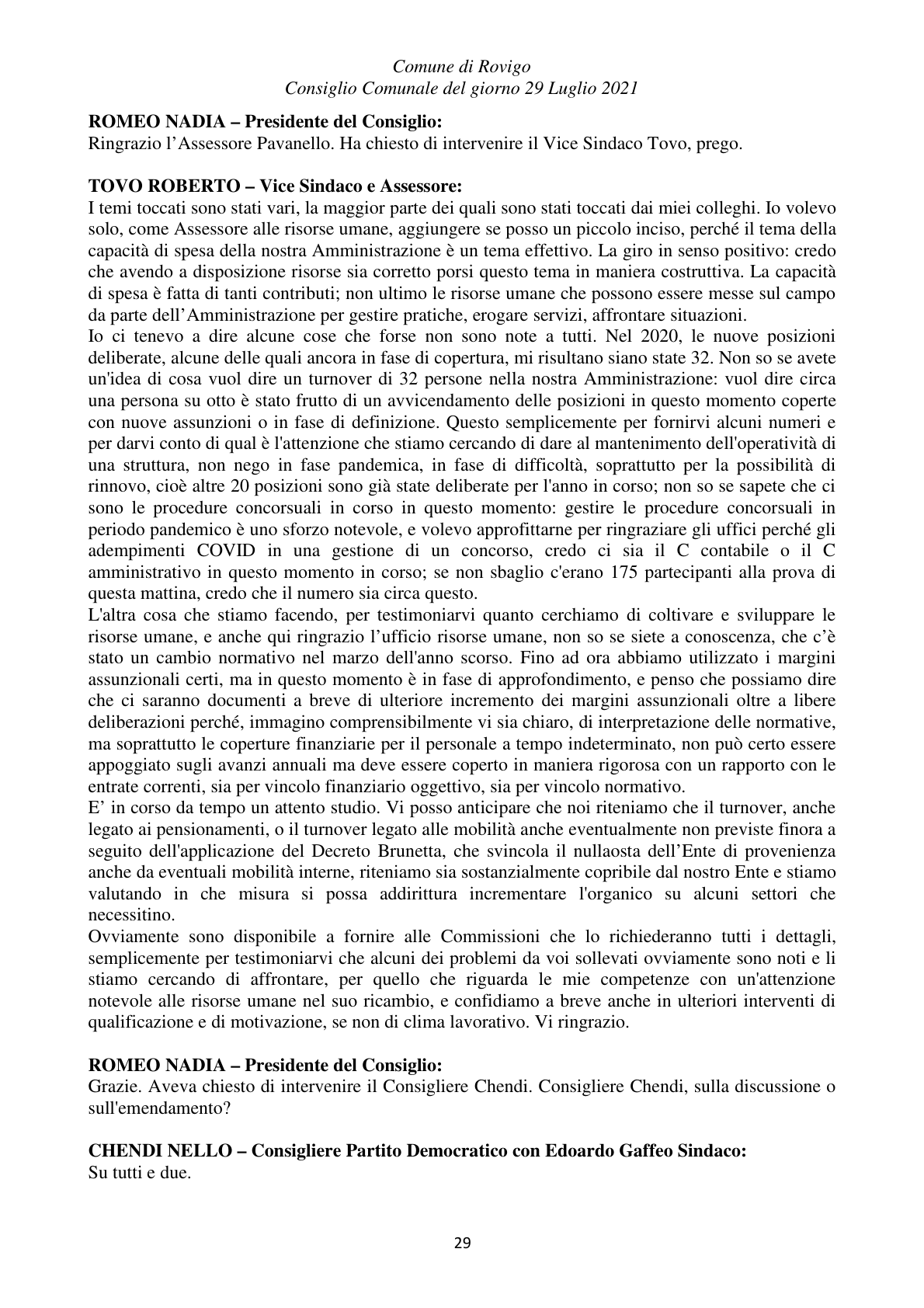Pagina 29 del verbale