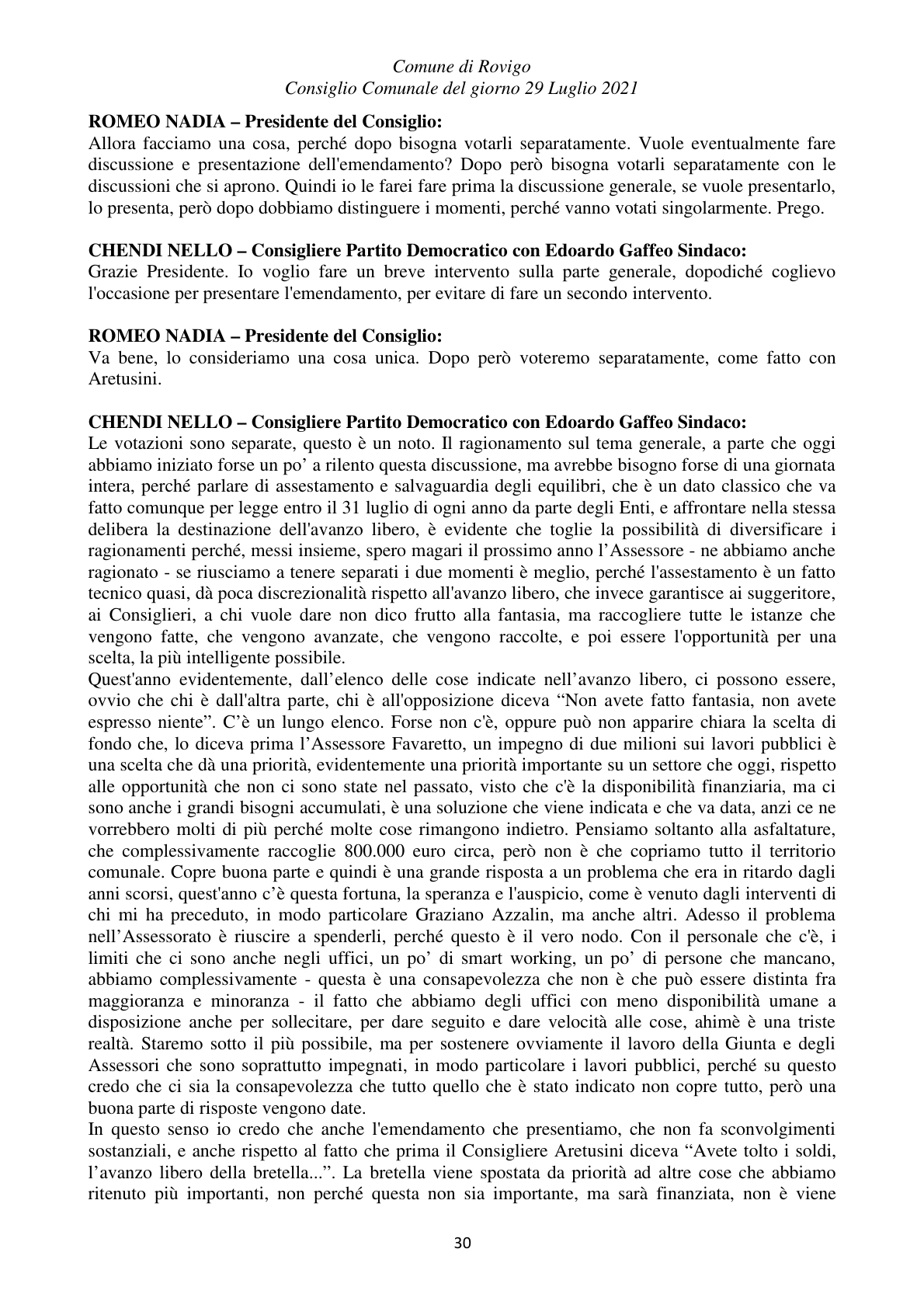 Pagina 30 del verbale