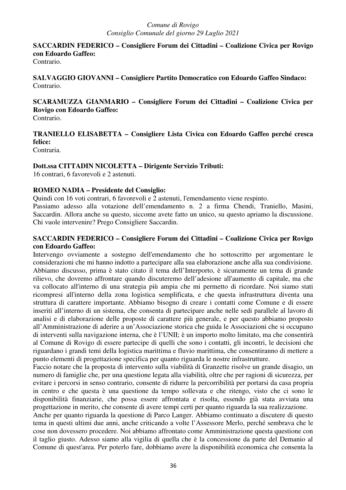 Pagina 36 del verbale