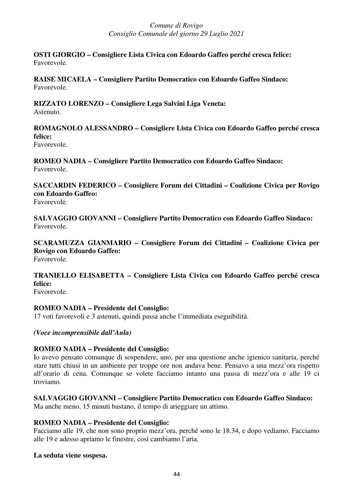 Pagina 44 del verbale