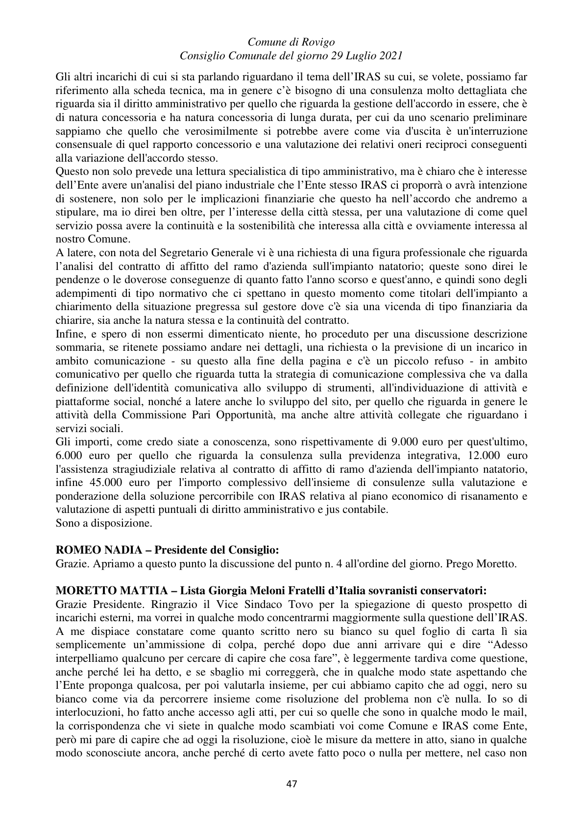 Pagina 47 del verbale