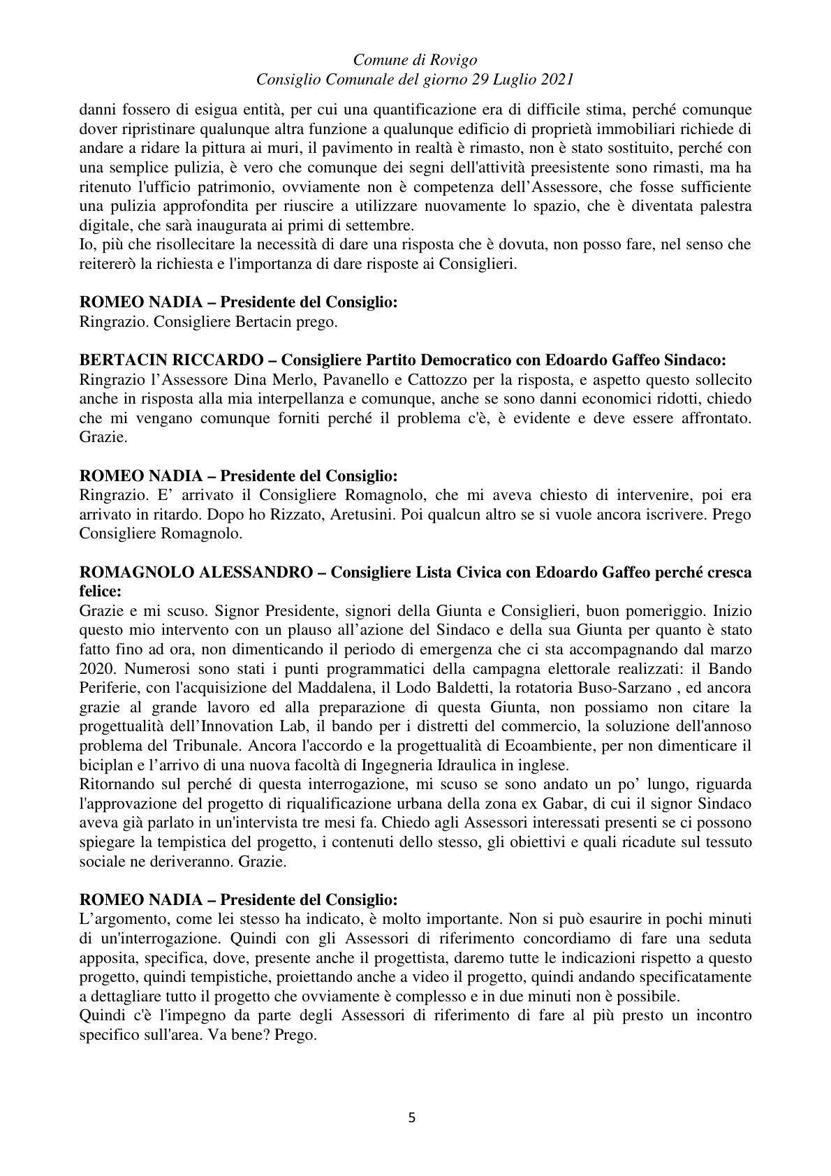 Pagina 5 del verbale