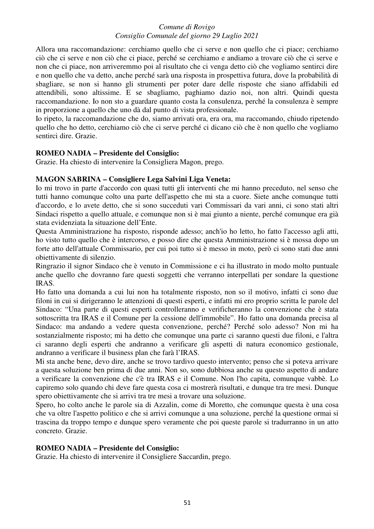 Pagina 51 del verbale