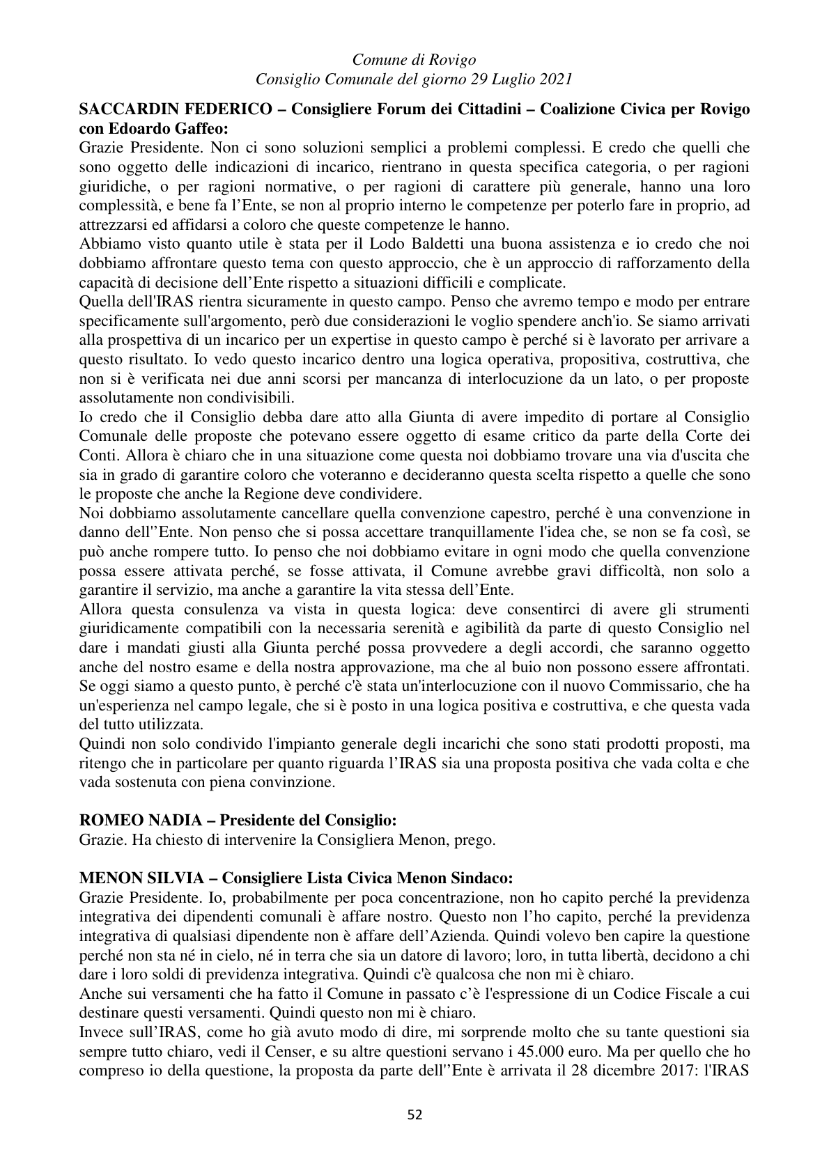 Pagina 52 del verbale