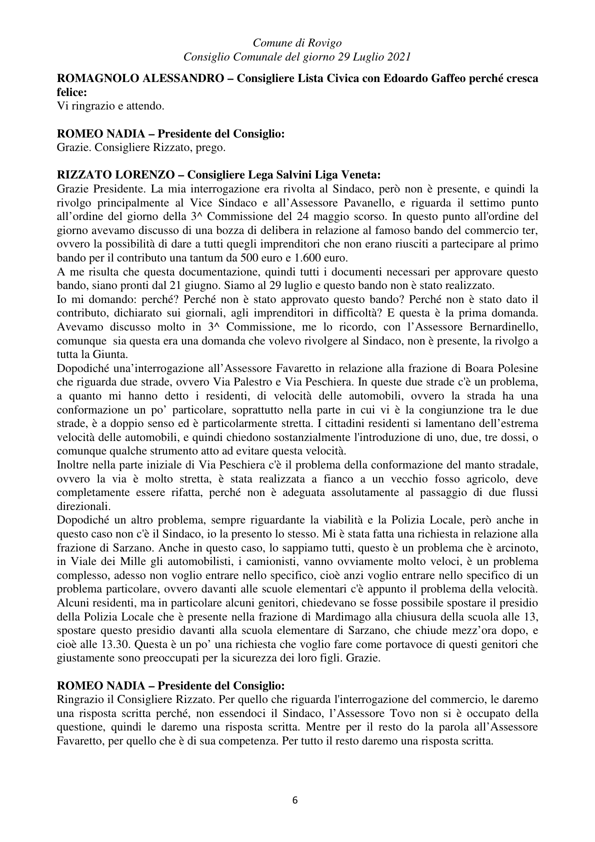 Pagina 6 del verbale