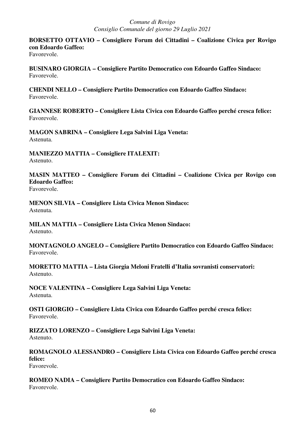 Pagina 60 del verbale