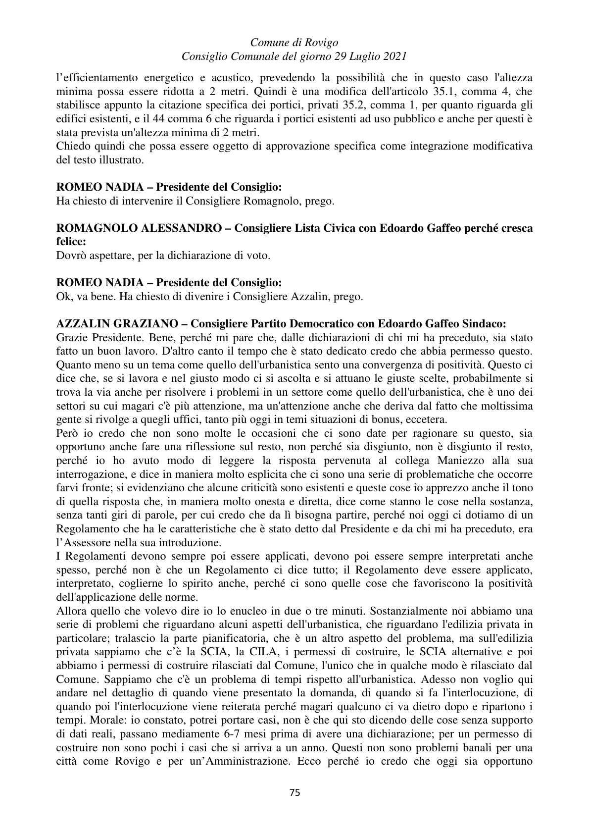 Pagina 75 del verbale