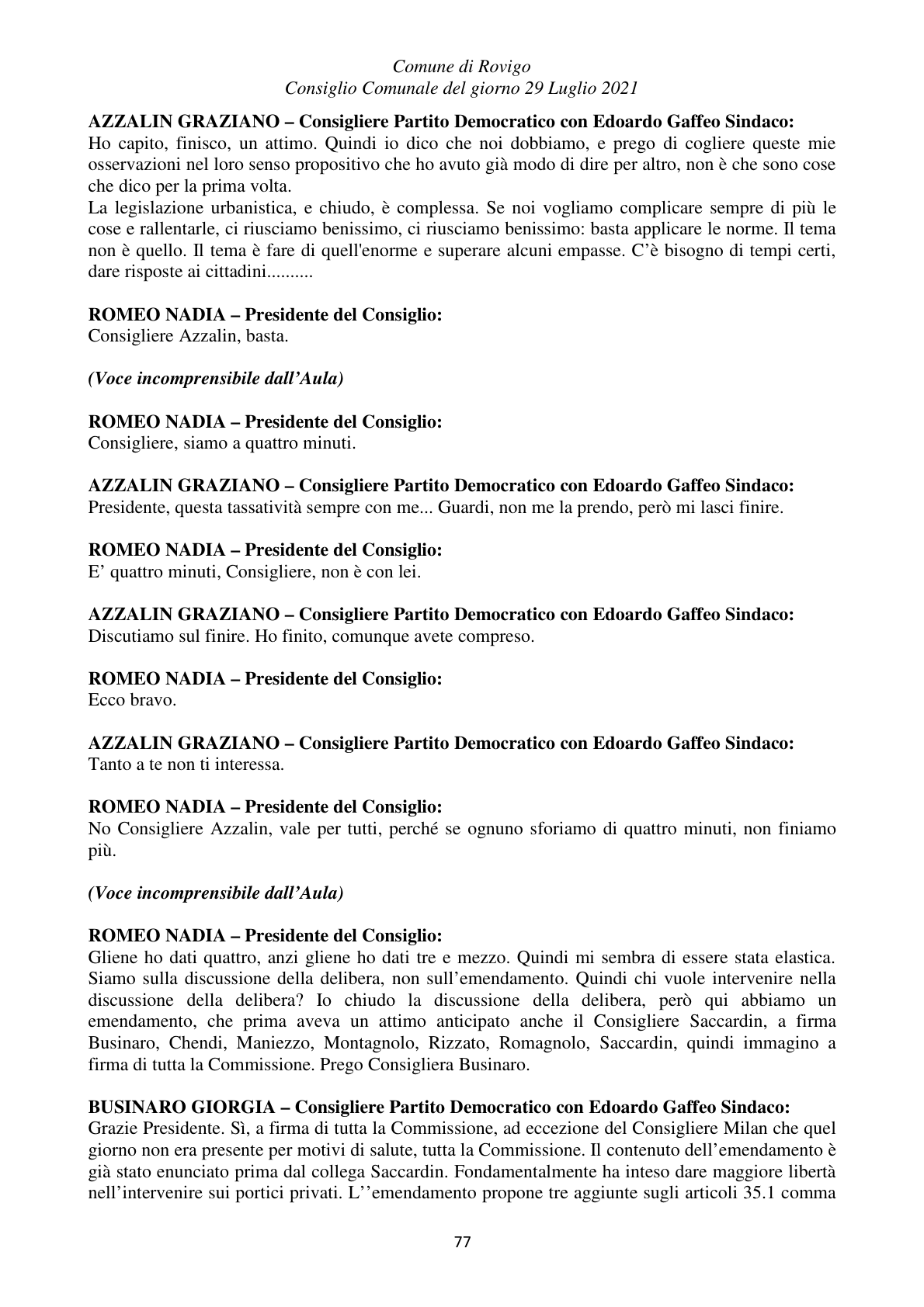 Pagina 77 del verbale