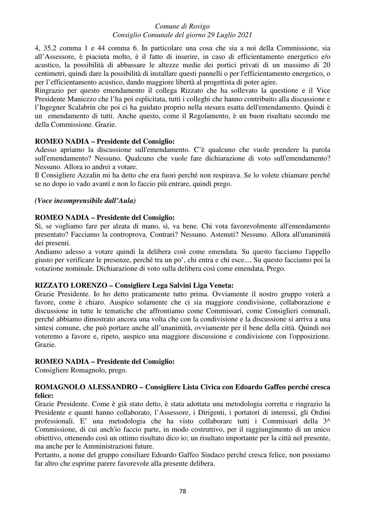 Pagina 78 del verbale