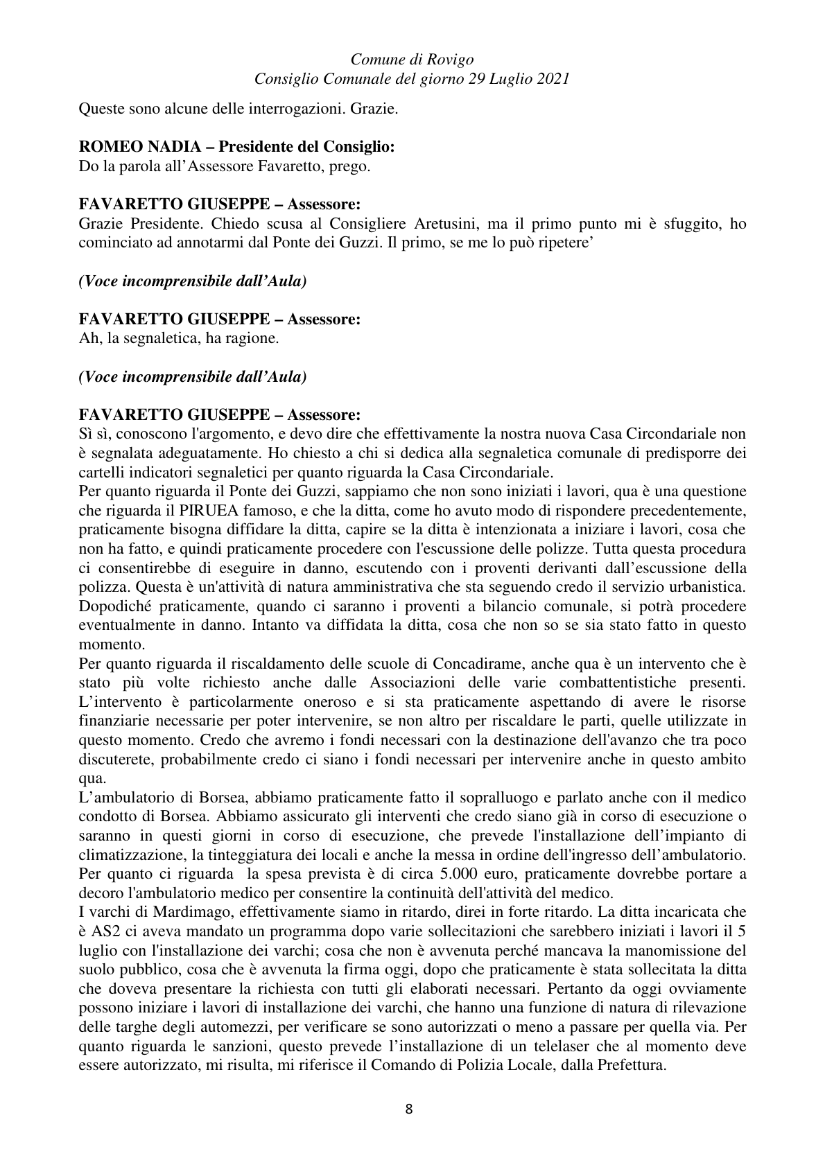 Pagina 8 del verbale