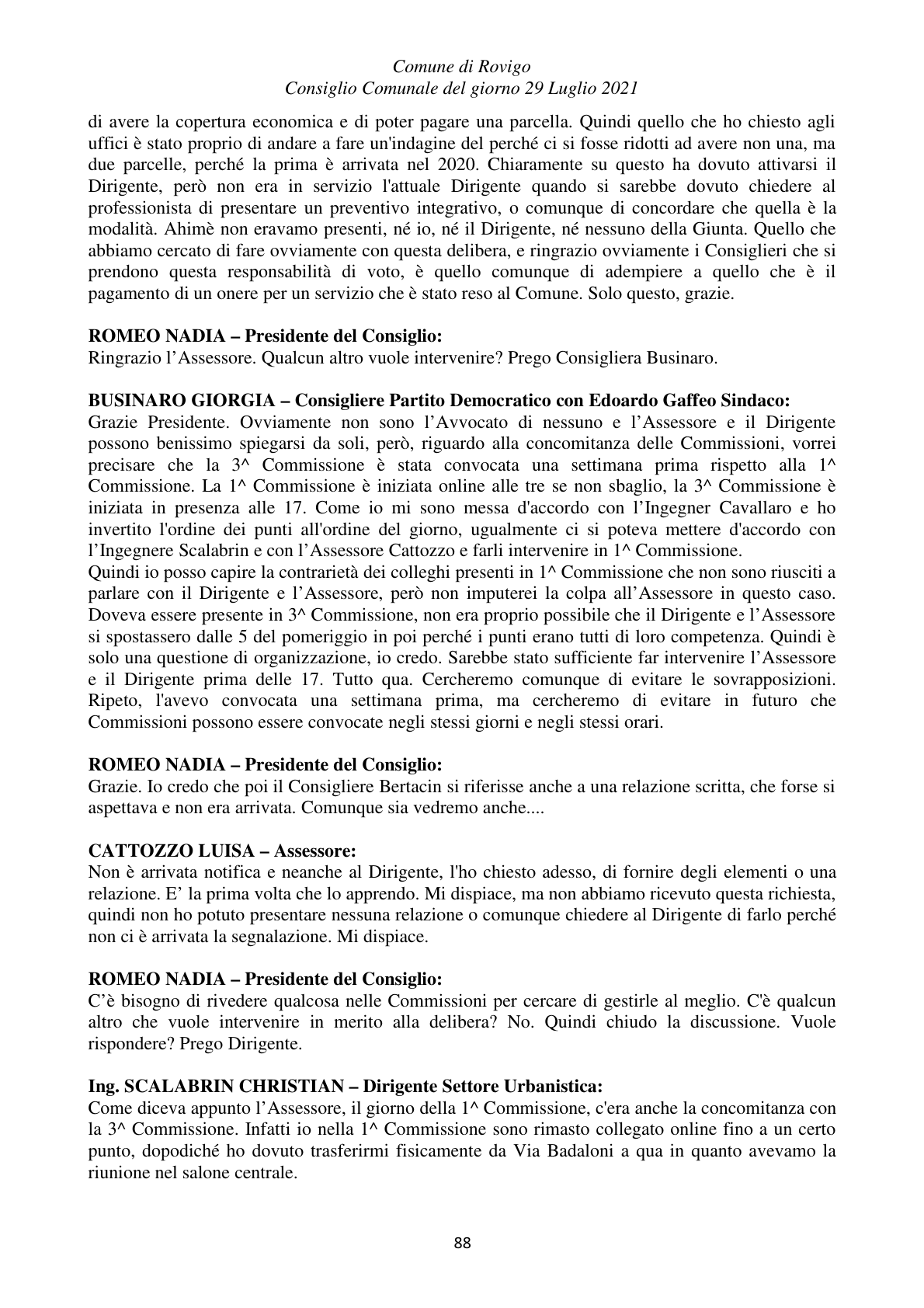 Pagina 88 del verbale