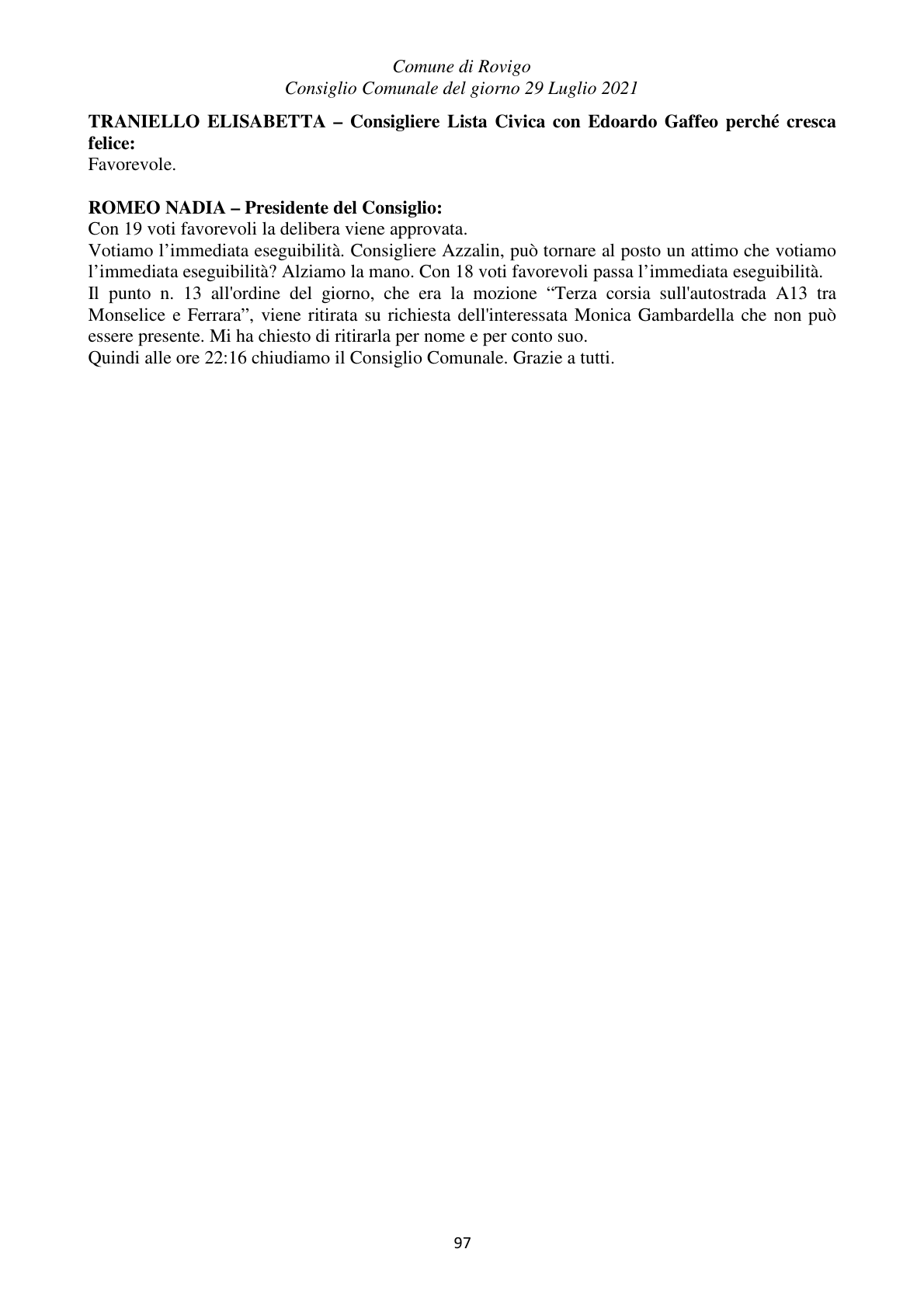 Pagina 97 del verbale