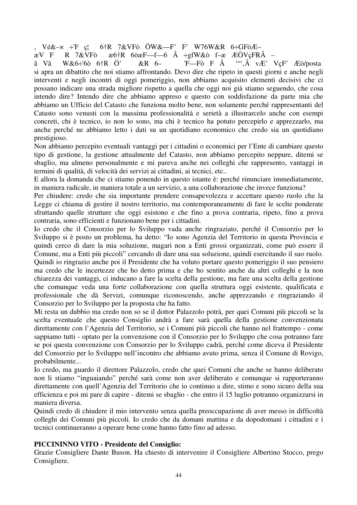 Pagina 45 del verbale