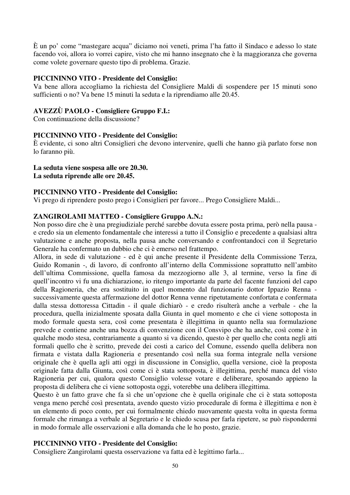 Pagina 51 del verbale