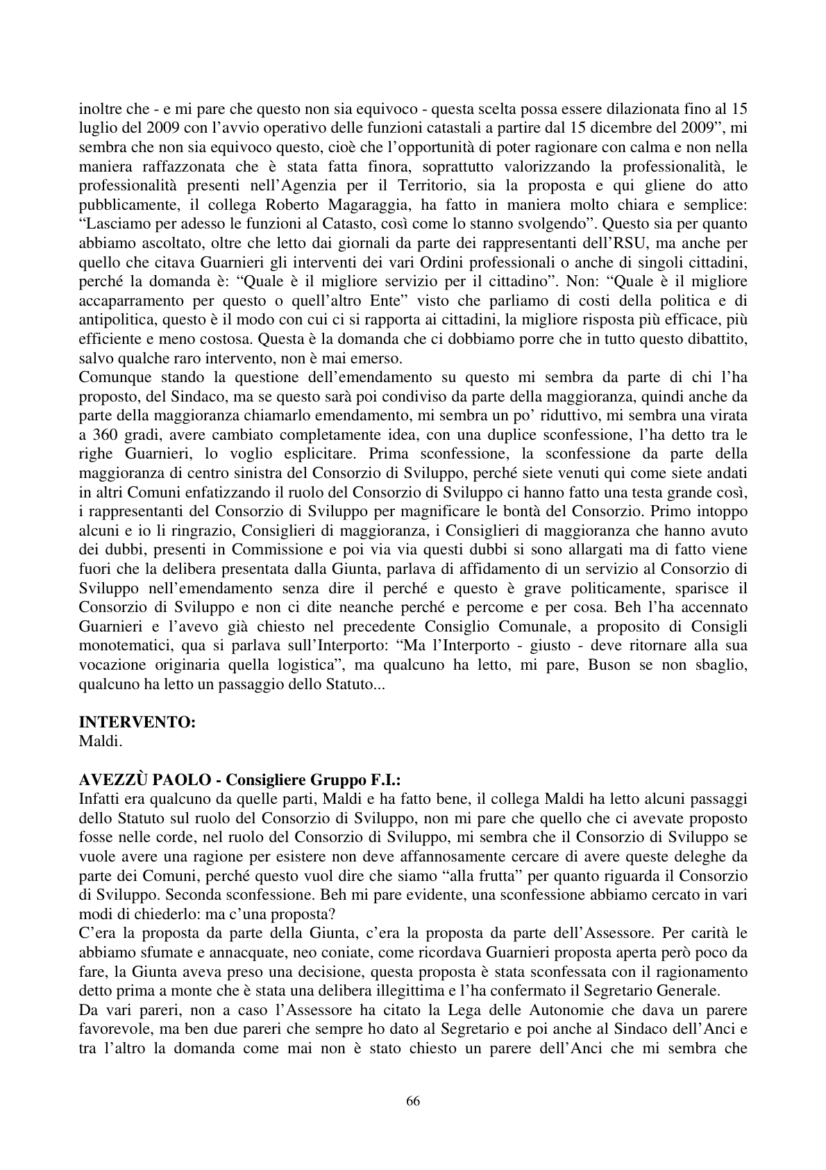 Pagina 67 del verbale