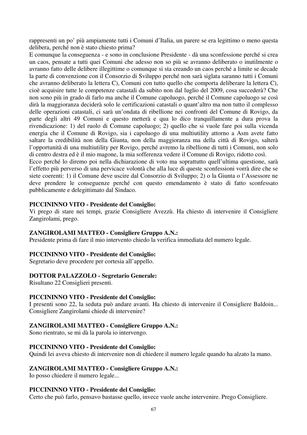 Pagina 68 del verbale