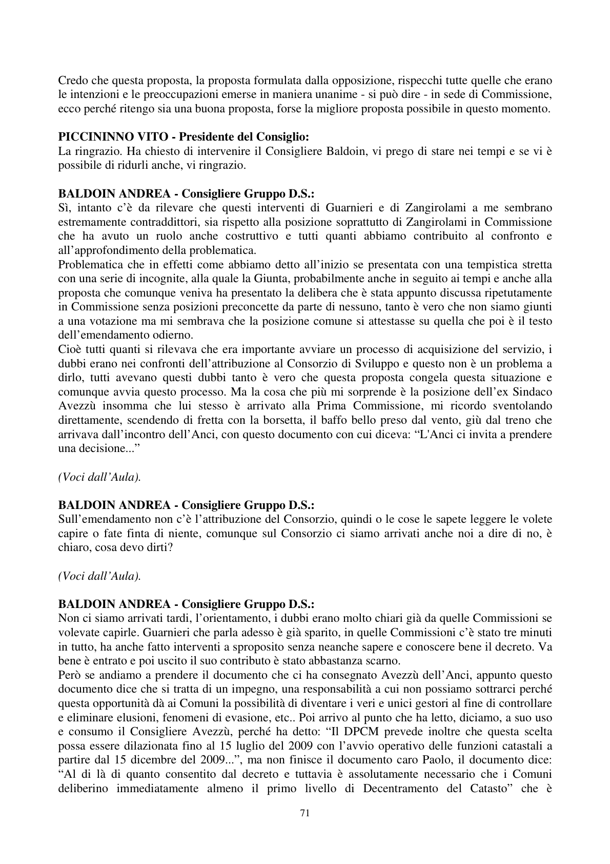 Pagina 72 del verbale