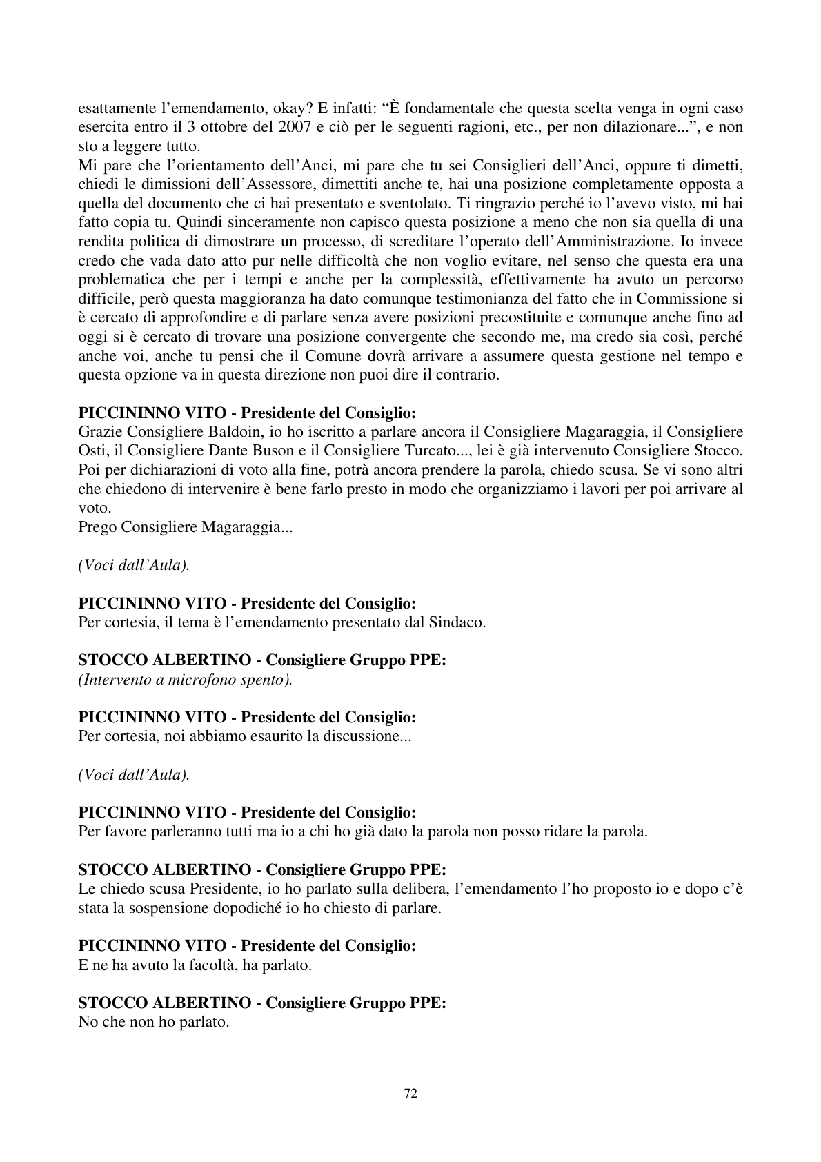 Pagina 73 del verbale