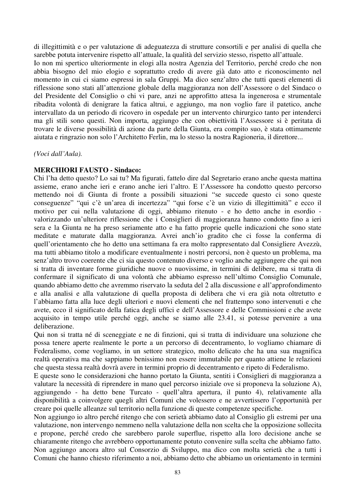 Pagina 84 del verbale
