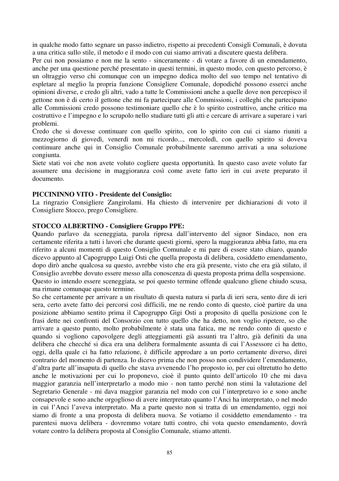 Pagina 86 del verbale