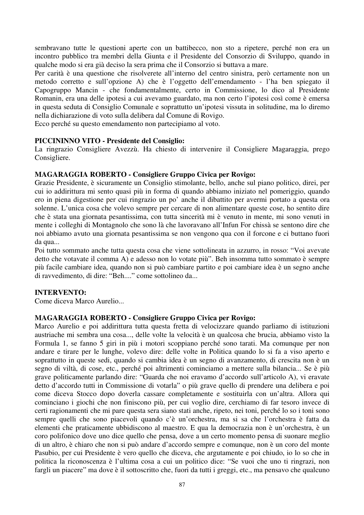 Pagina 88 del verbale