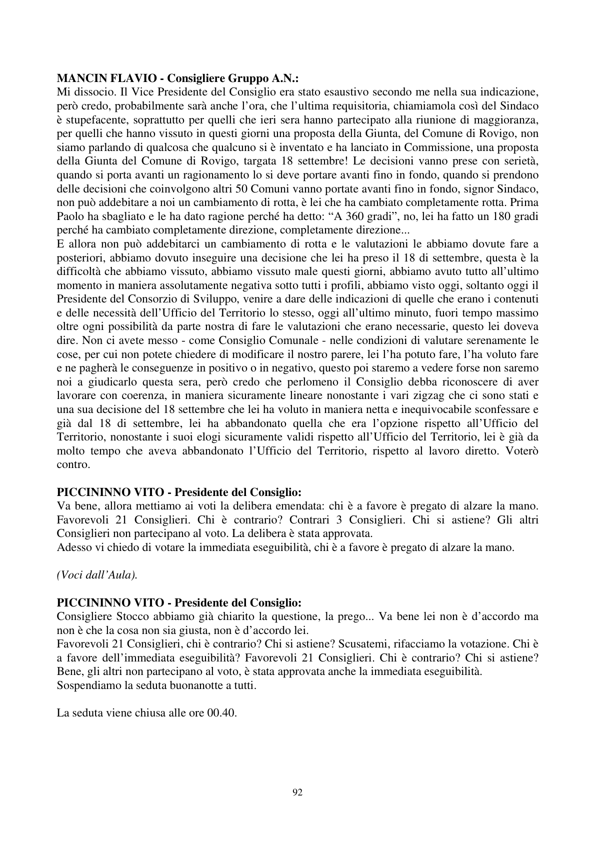 Pagina 93 del verbale