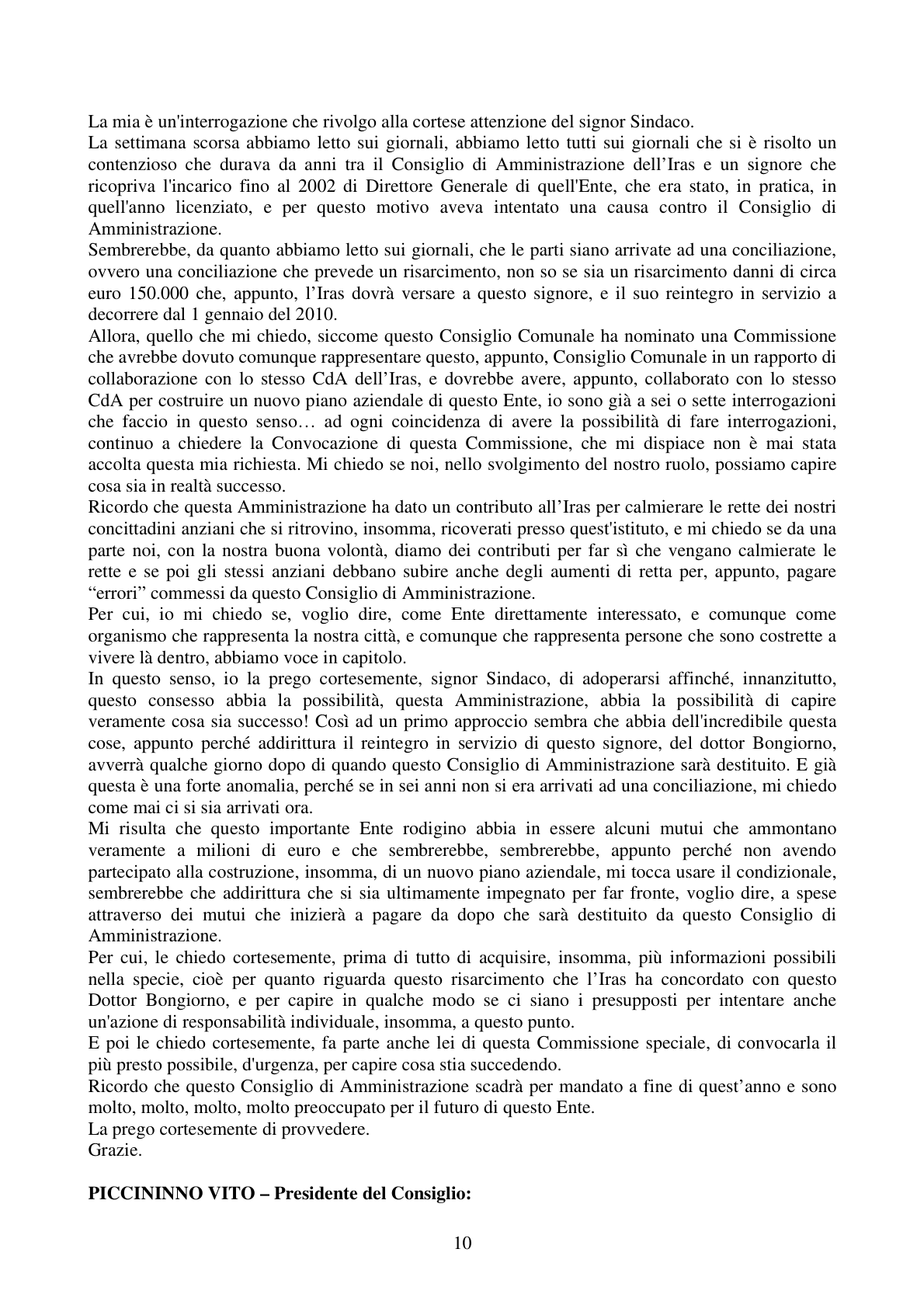 Pagina 10 del verbale