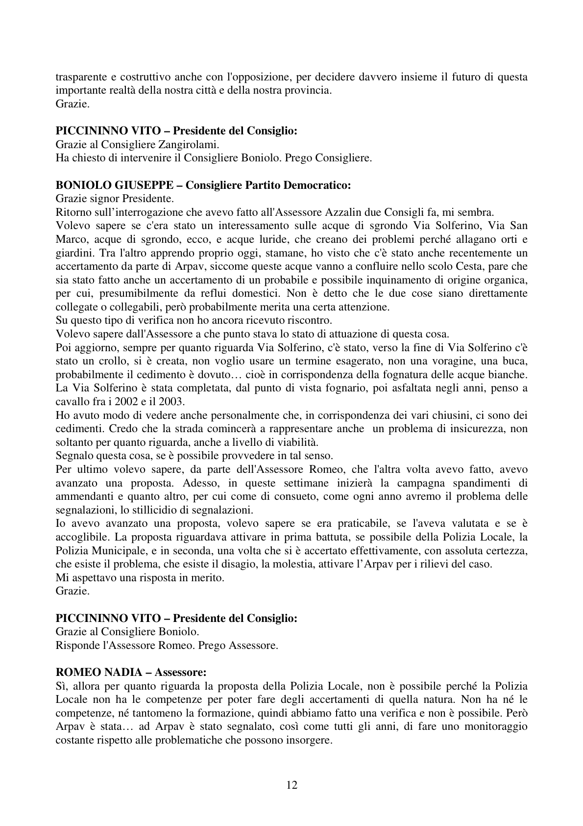Pagina 12 del verbale
