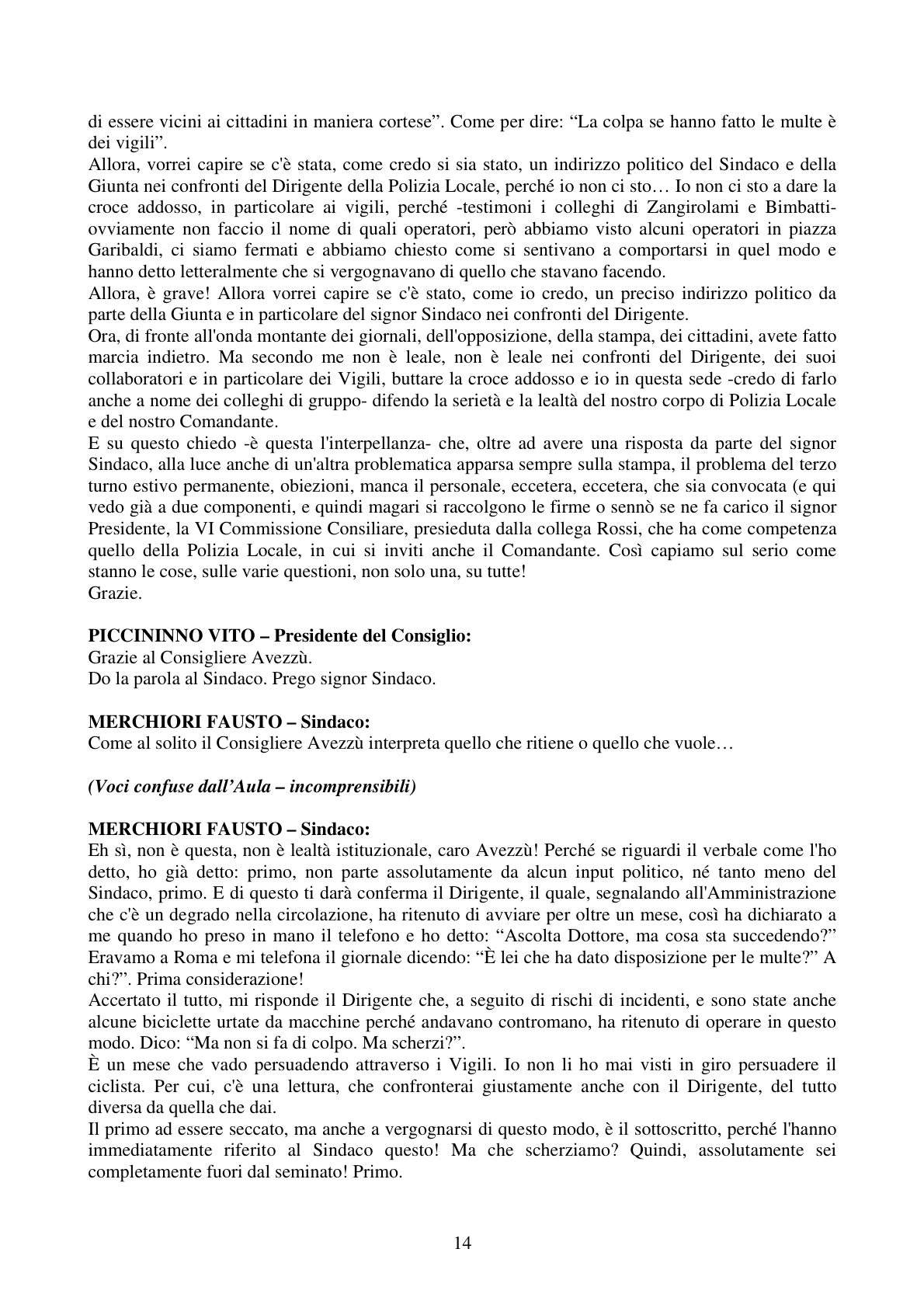 Pagina 14 del verbale