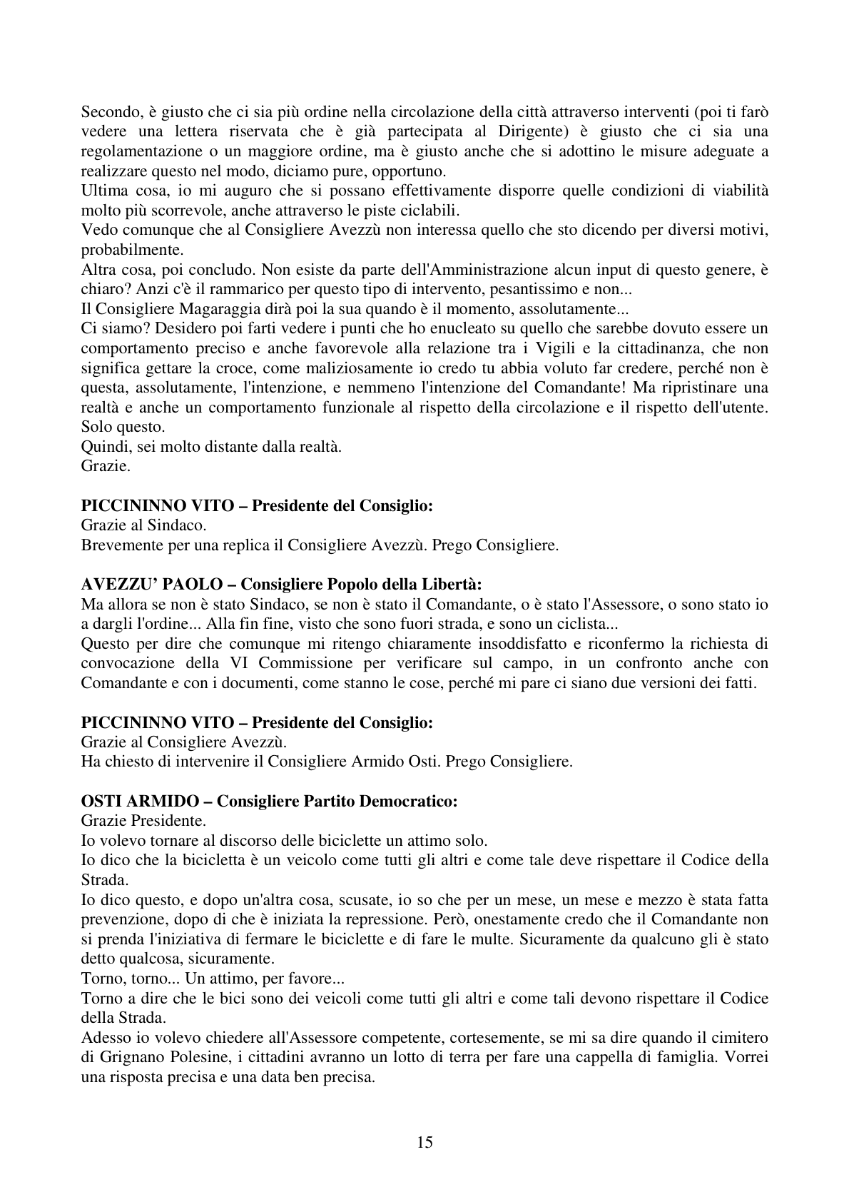 Pagina 15 del verbale